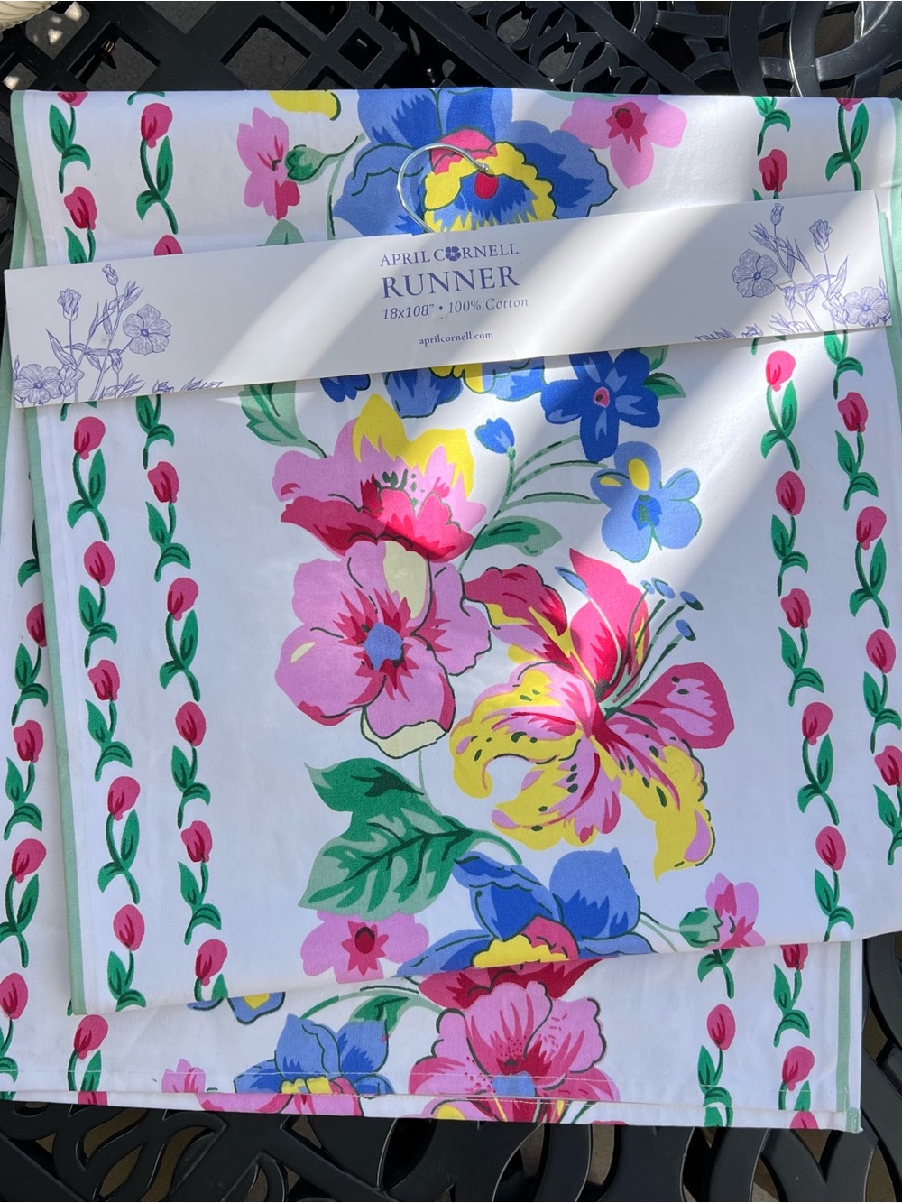 April Cornell Lillianna Floral Table Runner NWT 18x108